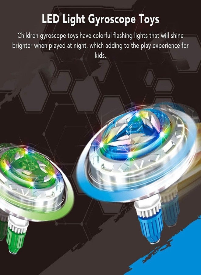 Samip LED Light Up Rotating Gyroscope Toys Cartoon Dinosaur Interactive Endless Fun Flashing Gyroscope (Blue) - Image 4